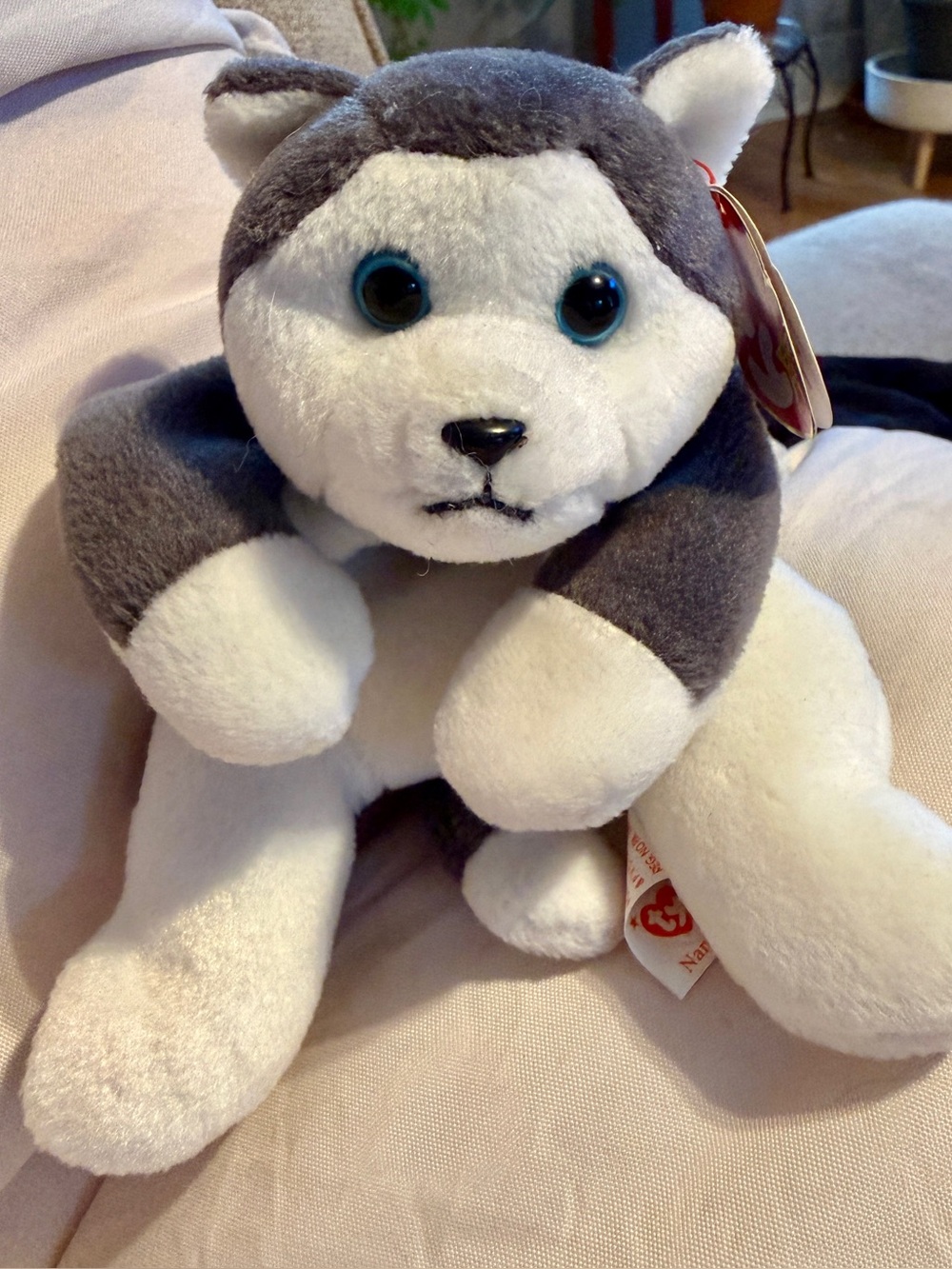 VINTAGE TY BEANIE BABY NANOOK HUSKY DOG PVC PELLETS